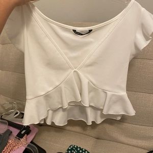 super cute white low rise top